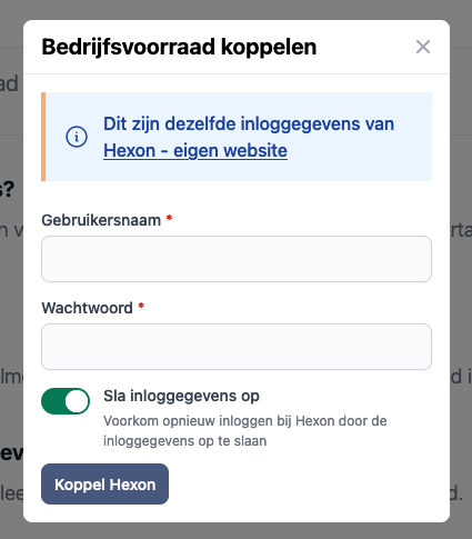 Inloggegevens invullen